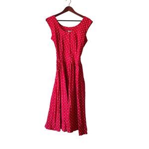 Vintage 1970s Robbie bee‎ red floral dainty shirt dress midi size medium